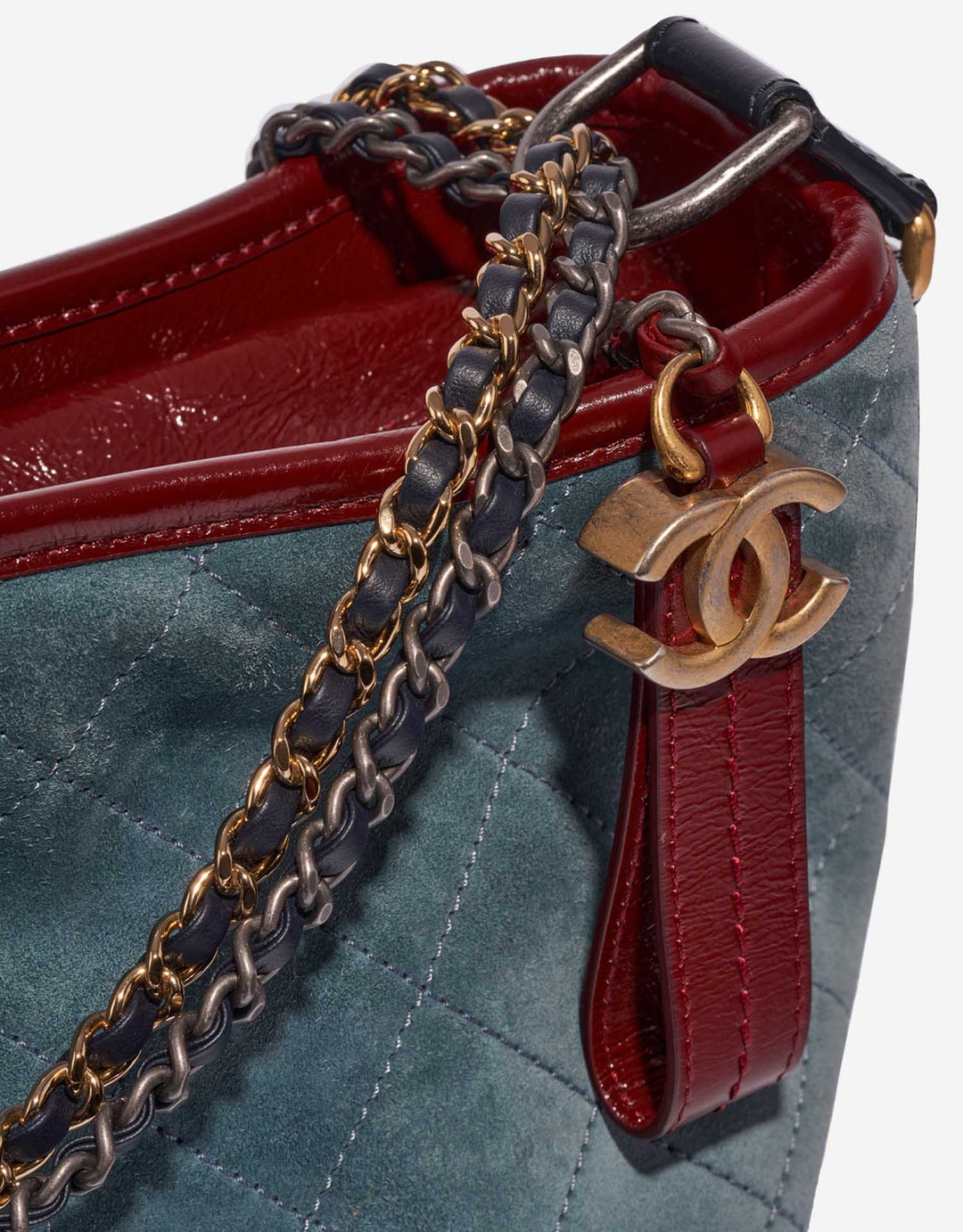 CHANEL SUEDE QUILTED LAMBSKIN LEATHER GABRIELLE SHOULDER BAG