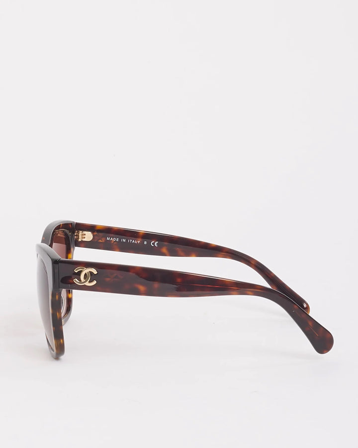 CHANEL TORTOISE ACETATE BUTTERFLY SUNGLASSES