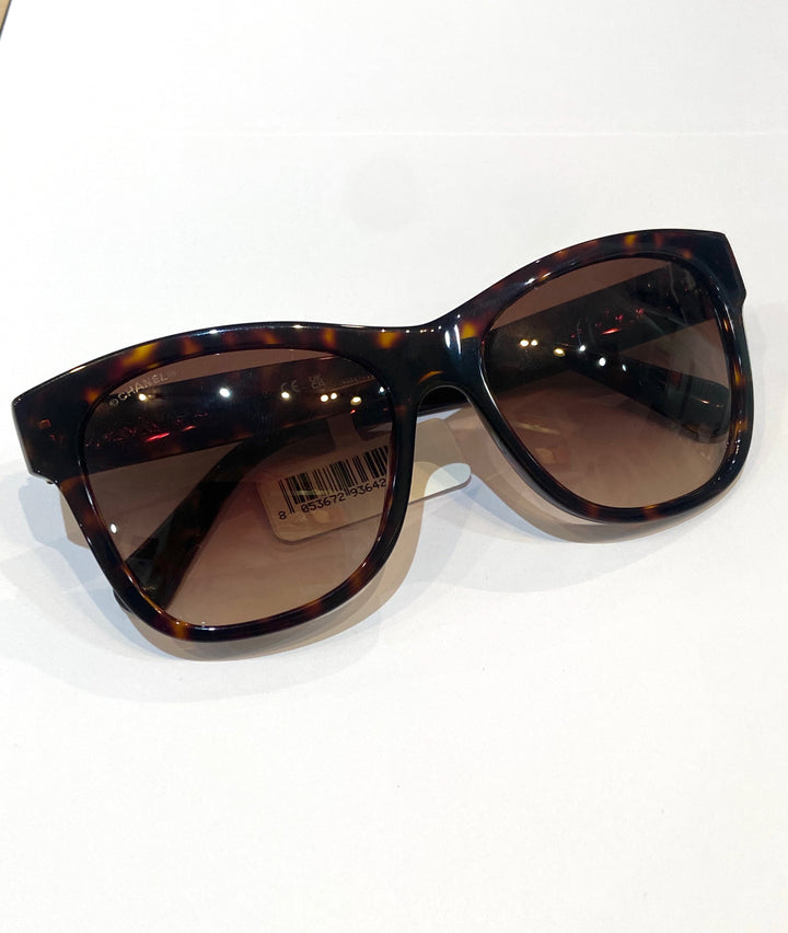 CHANEL TORTOISE ACETATE BUTTERFLY SUNGLASSES