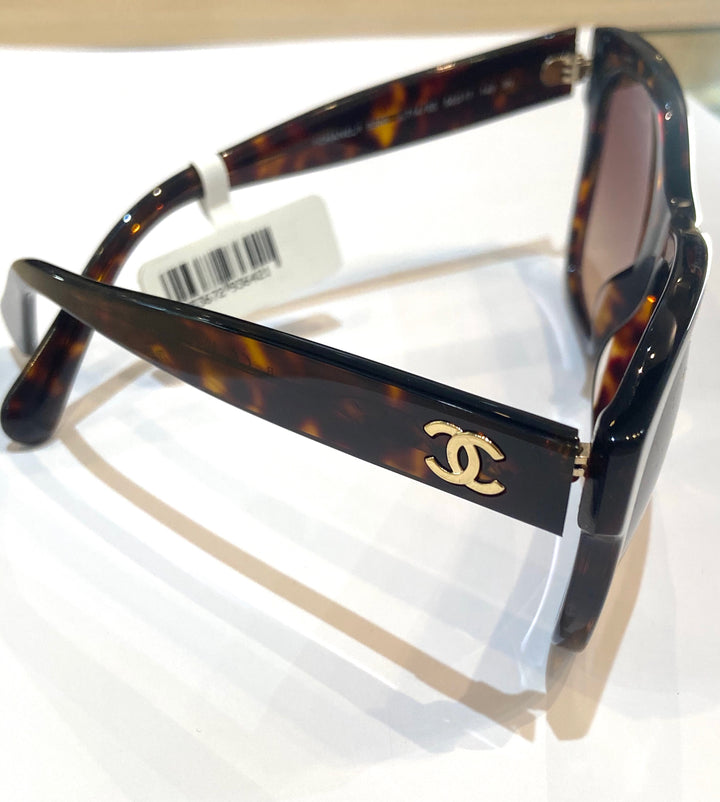 CHANEL TORTOISE ACETATE BUTTERFLY SUNGLASSES