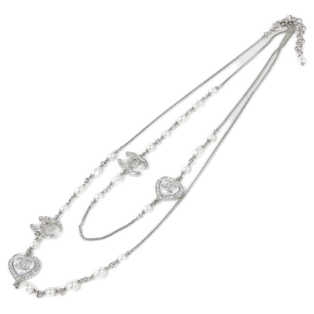 CHANEL TIMELESS CRYSTAL HEART PEARL LONG NECKLACE
