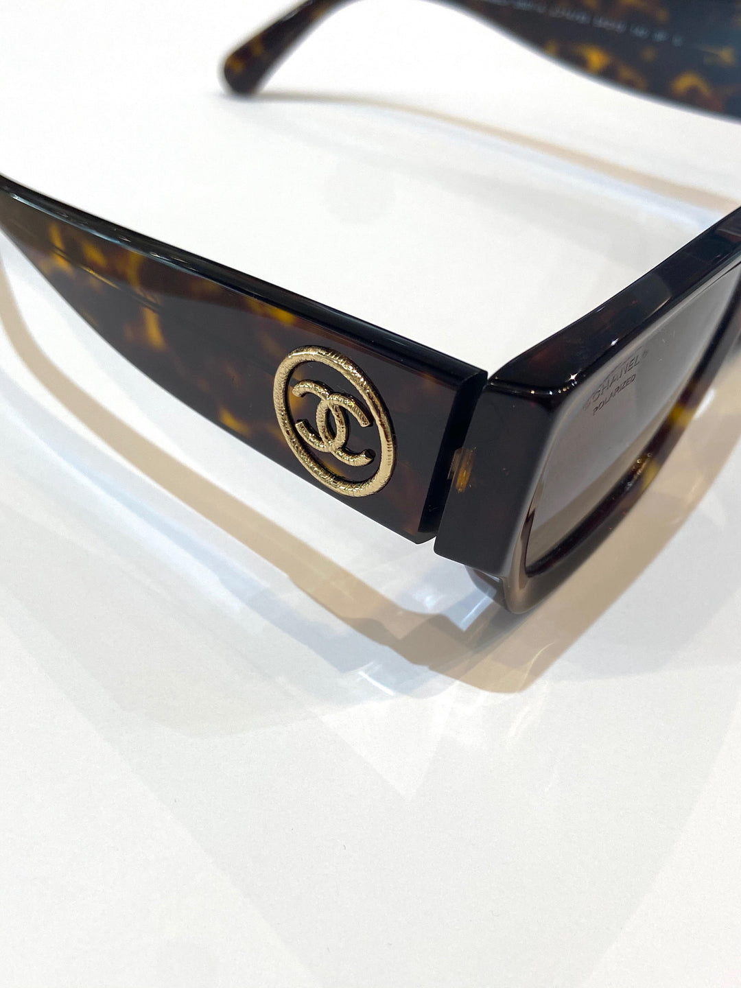 CHANEL TORTOISE RECTANGLE SUNGLASSES