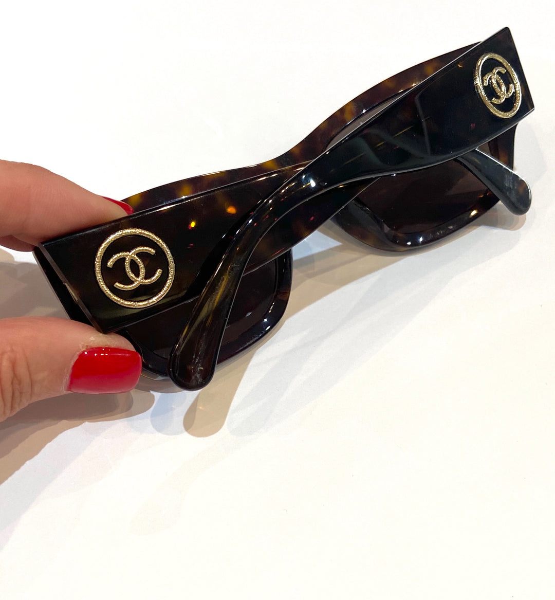 CHANEL TORTOISE RECTANGLE SUNGLASSES