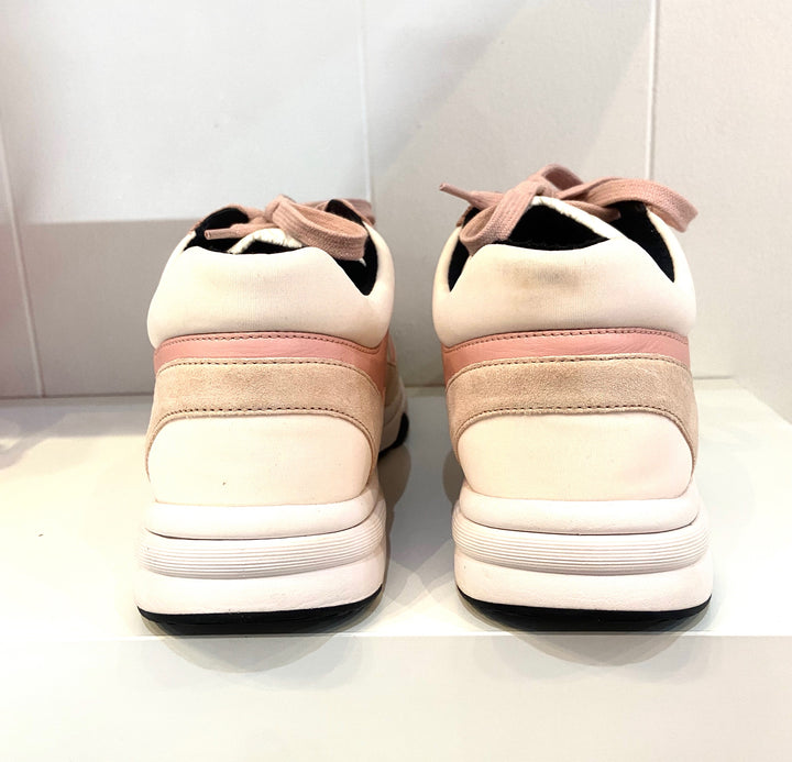 CHANEL CC MIXED FABRIC SNEAKERS