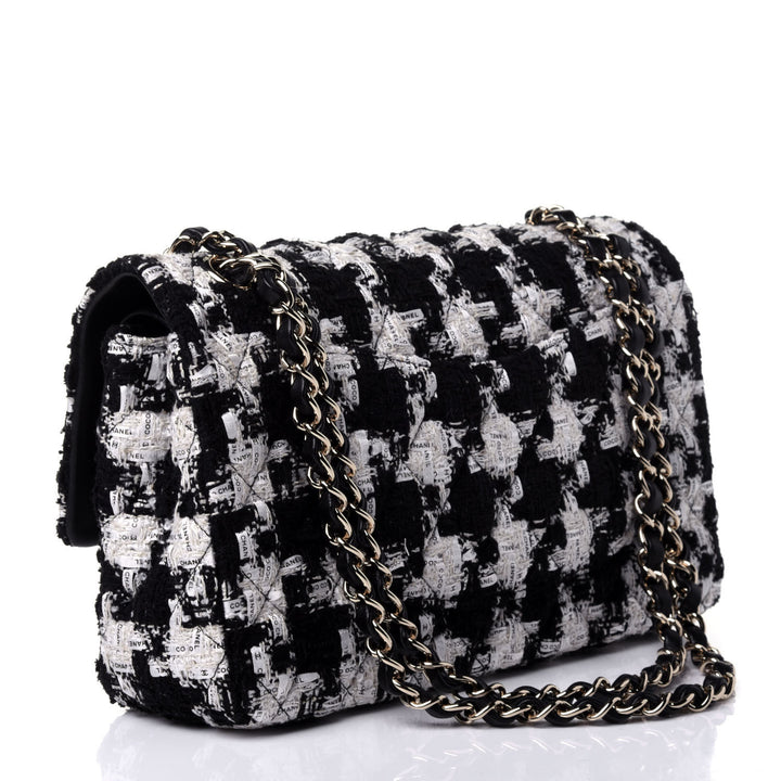 CHANEL QUILTED TWEED MEDIUM DOUBLE FLAP BAG