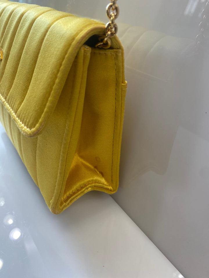 CHANEL VINTAGE VERTICAL QUILTED SATIN MINI FLAP BAG