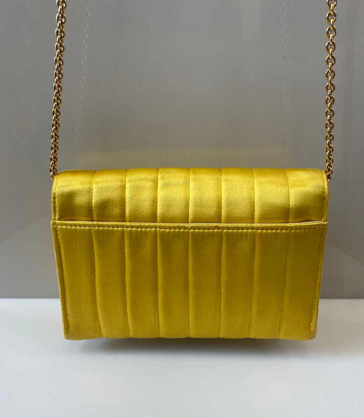 CHANEL VINTAGE VERTICAL QUILTED SATIN MINI FLAP BAG