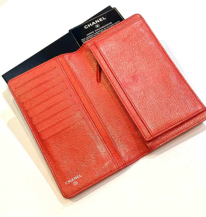 CHANEL CC QUILTED WILD STITCH LONG WALLET