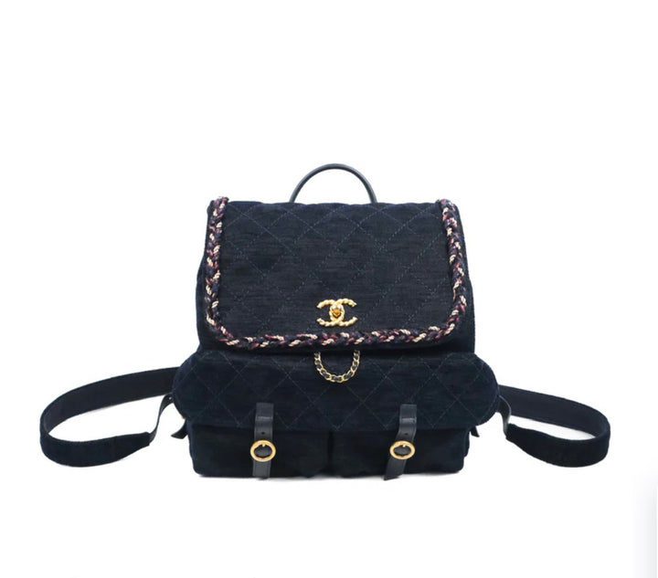 CHANEL RUE CAMBON WOOL VELVET PARISIAN STROLL BACKPACK