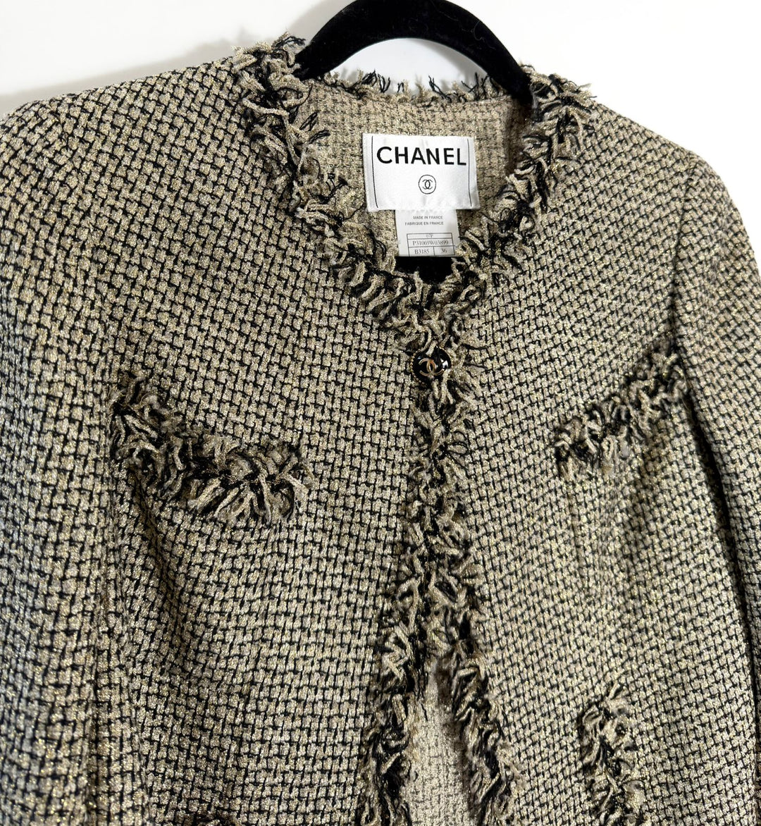 CHANEL CC CAMPAIGN SHIMMER TWEED JACKET