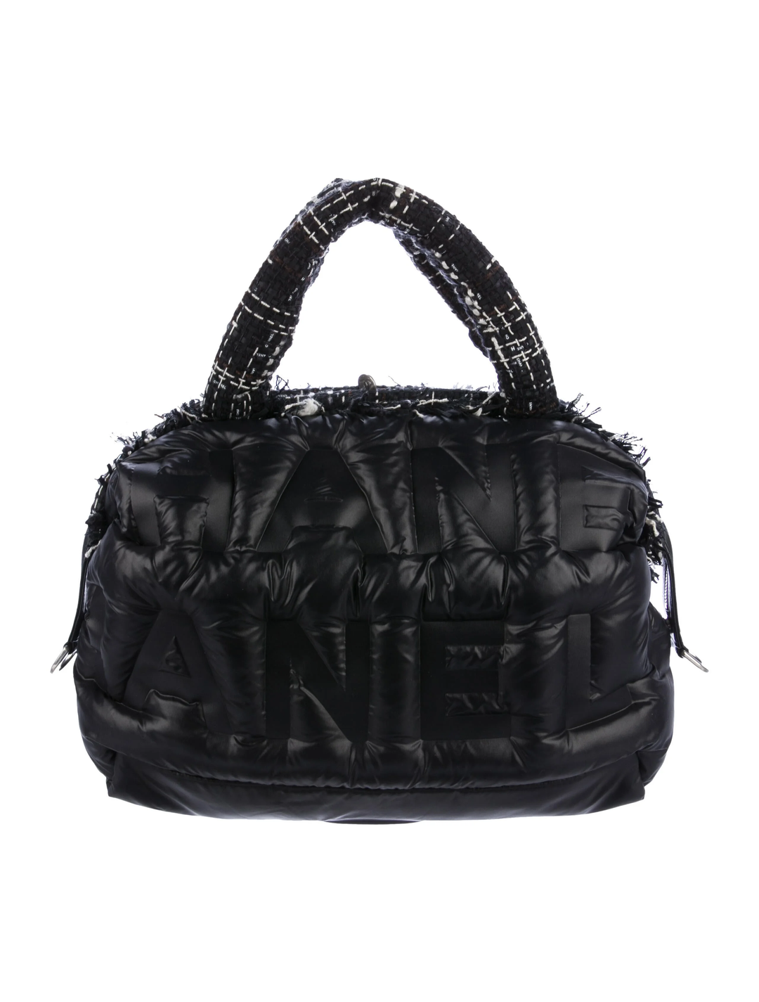 CHANEL 2019 LARGE TWEED DOUDOUNE BOWLING BAG