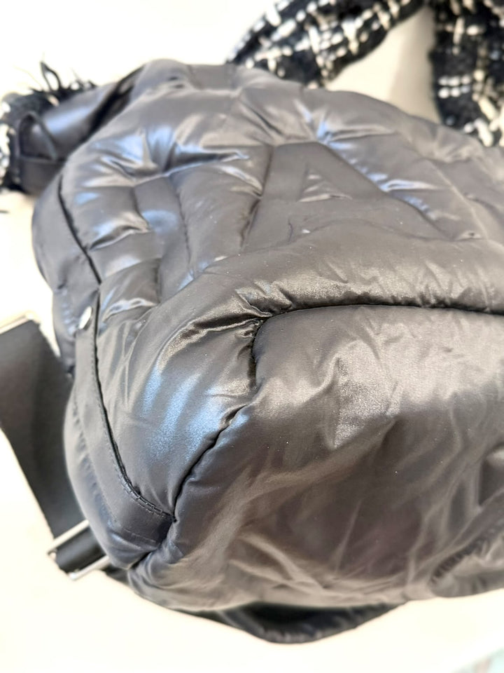 CHANEL 2019 LARGE TWEED DOUDOUNE BOWLING BAG