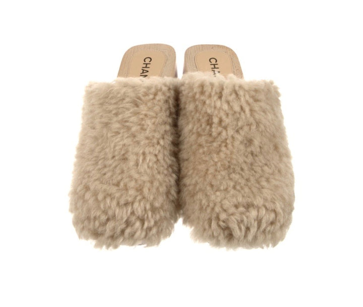 CHANEL 2022 SHEARLING MULES