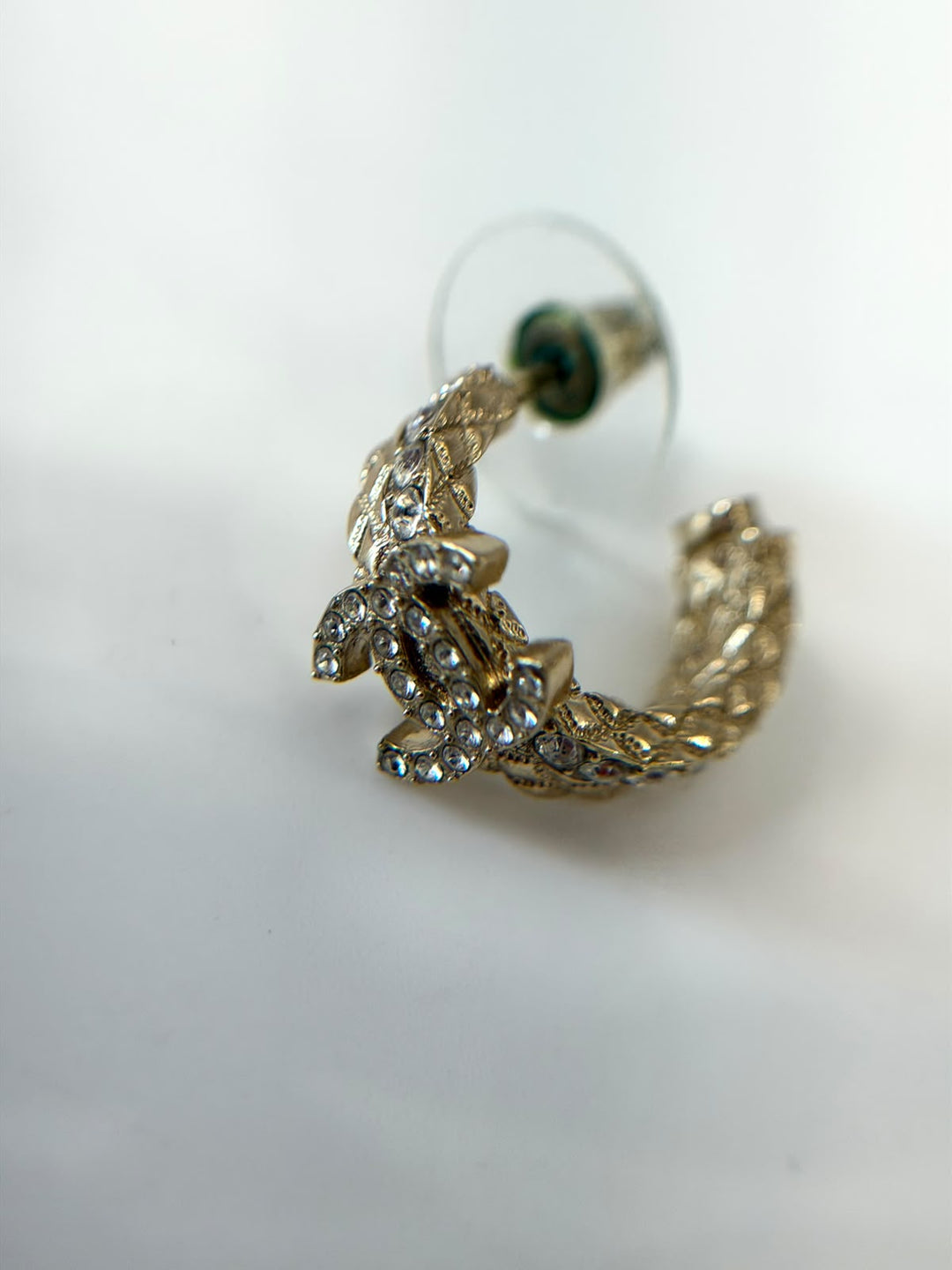 CHANEL 2022 STRASS CC HOOP EARRINGS