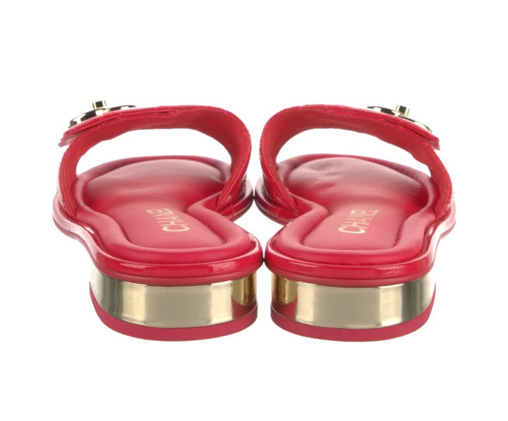 CHANEL INTERLOCKING CC LOGO LAMBSKIN LEATHER MULES
