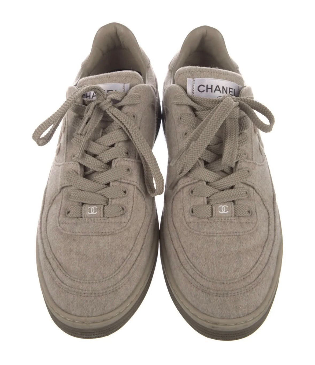 CHANEL 2024 INTERLOCKING CC LOGO  FELT SNEAKERS