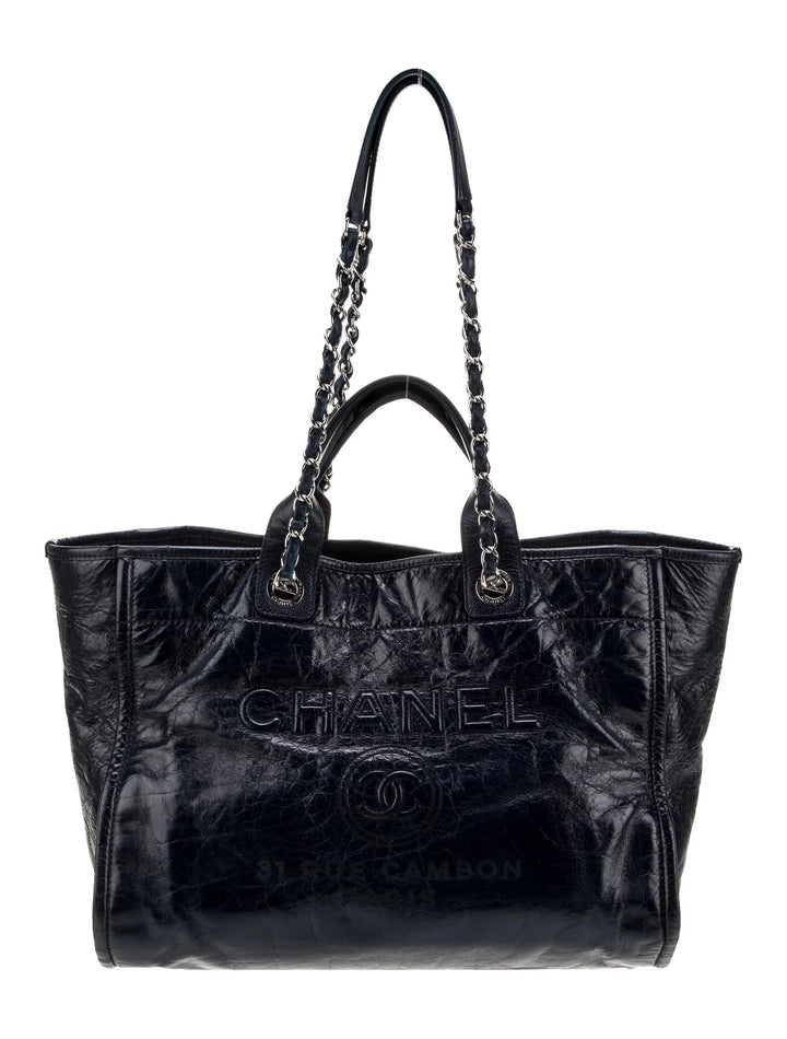 CHANEL 31 RUE CAMBON GLAZED CALFSKIN LEATHER DEAUVILLE TOTE