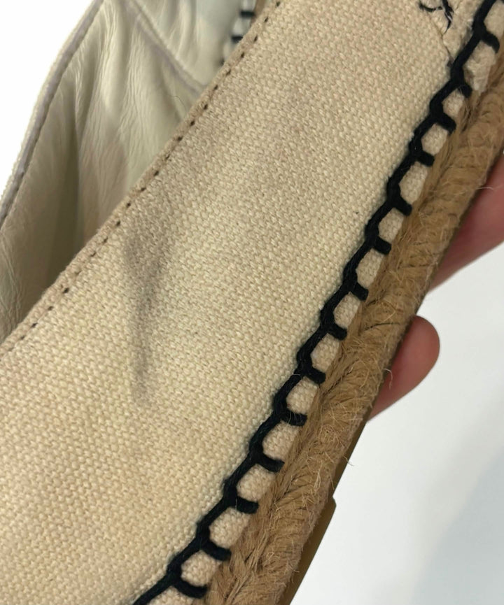 CHANEL BIARRITZ CC QUILTED CANVAS ESPADRILLS