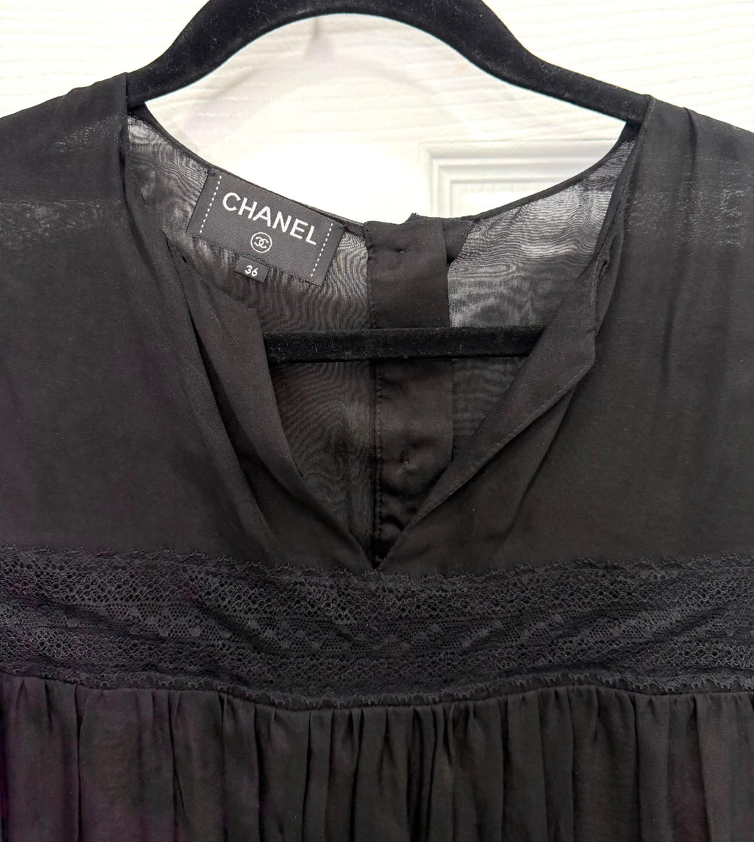 CHANEL FRILL SILK BLOUSE
