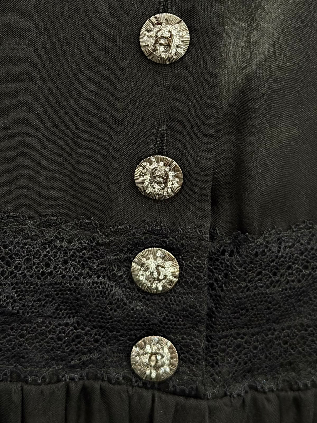 CHANEL FRILL SILK BLOUSE