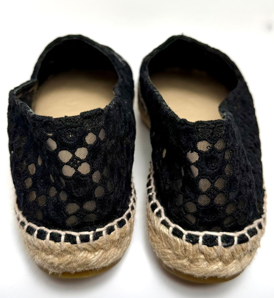 CHANEL BLACK LACE ESPADRILLES