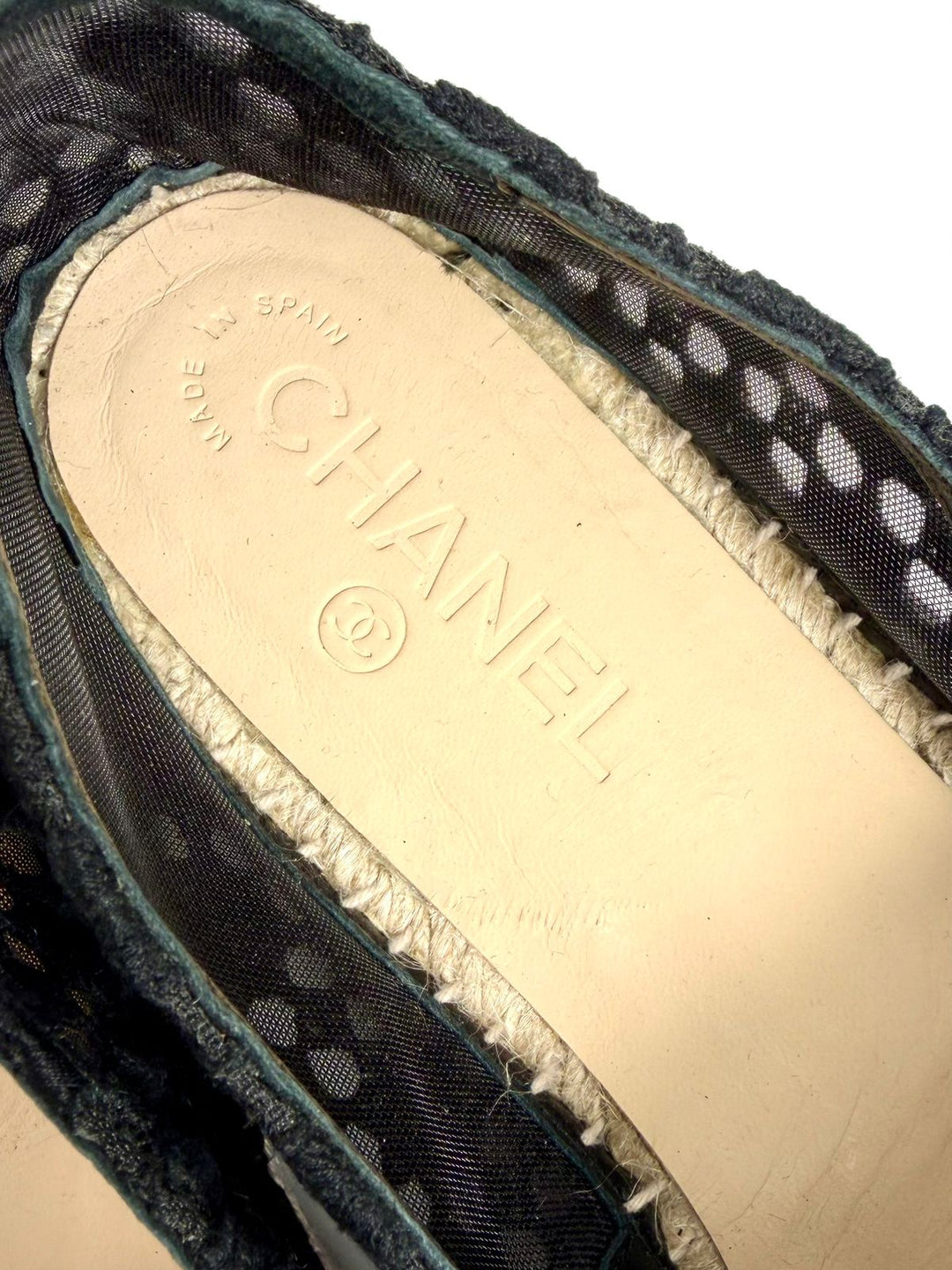 CHANEL BLACK LACE ESPADRILLES