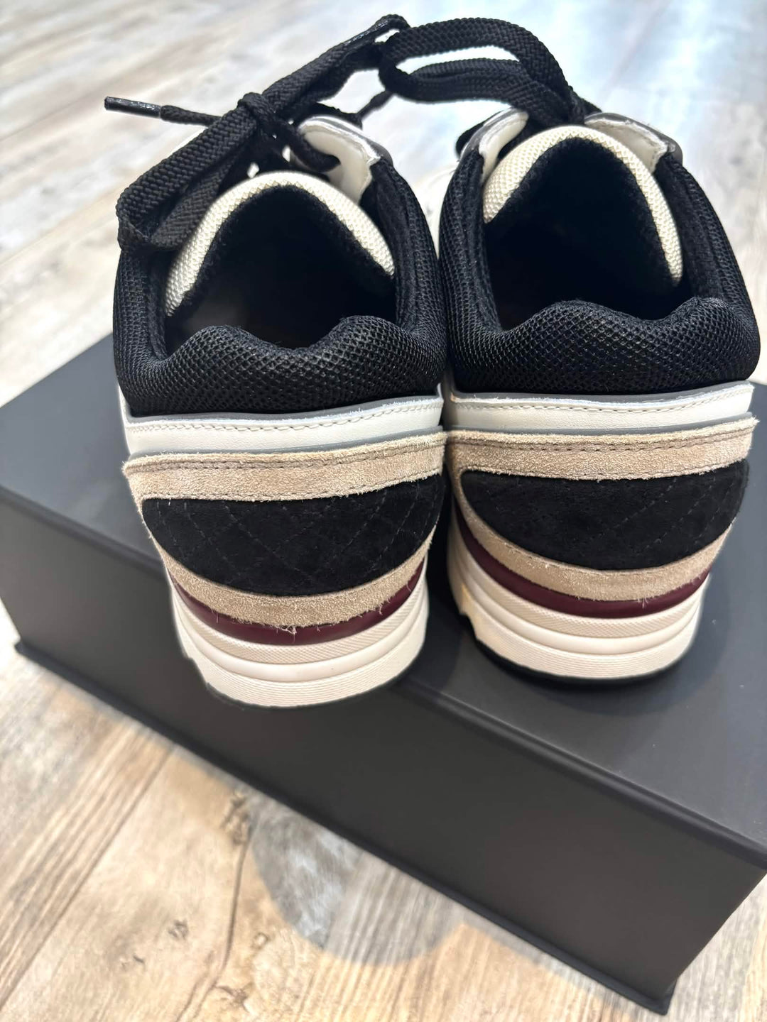 CHANEL CALFSKIN FABRIC WOMENS CC SNEAKERS