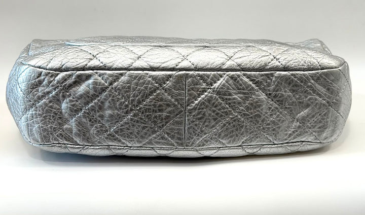 CHANEL CRINKLED METALLIC CALFSKIN QUILTED "ON THE ROCKS" MEDIUM FLAP BAG