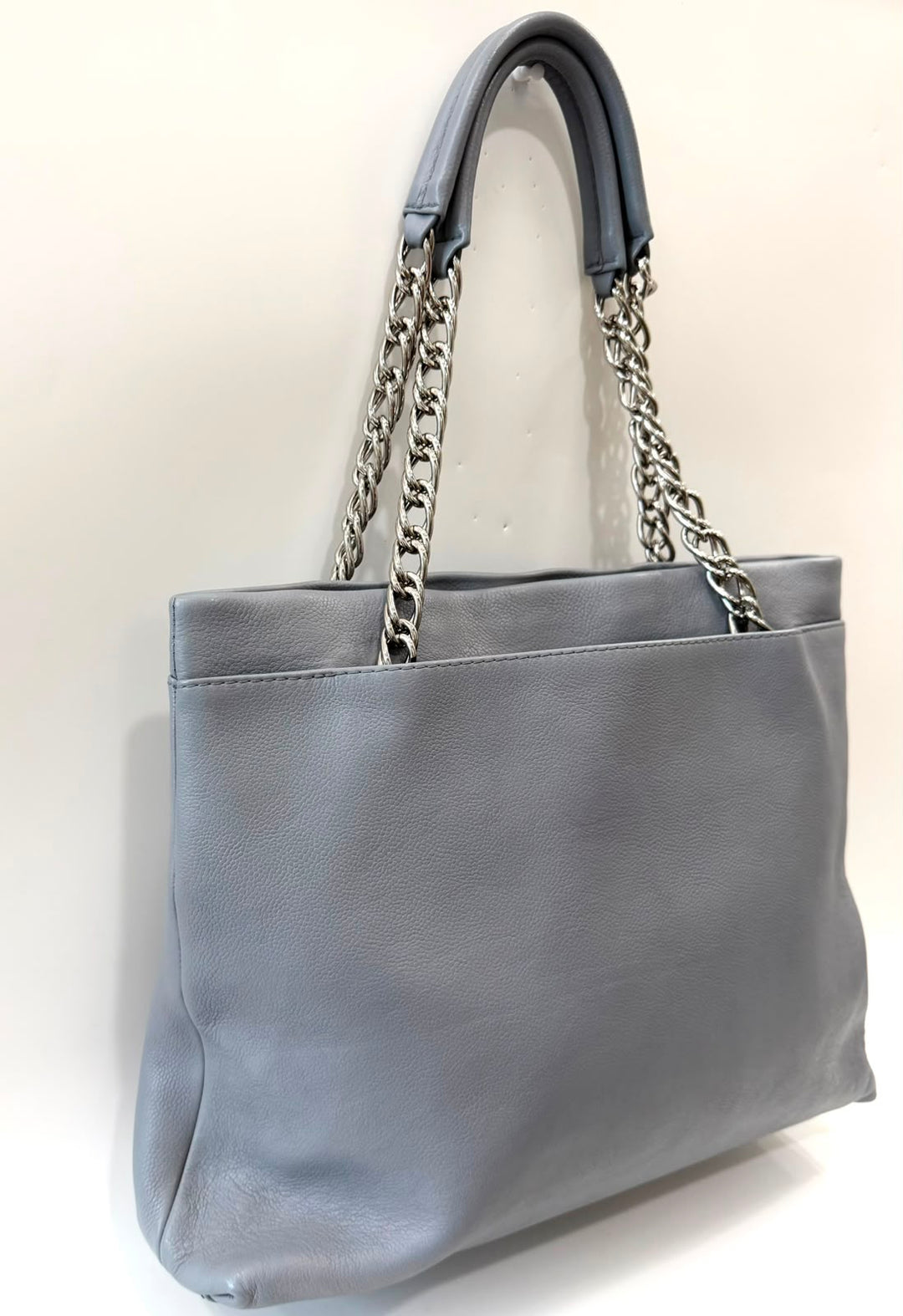 CHANEL CC CAVIAR LEATHER TUCK TOTE BAG