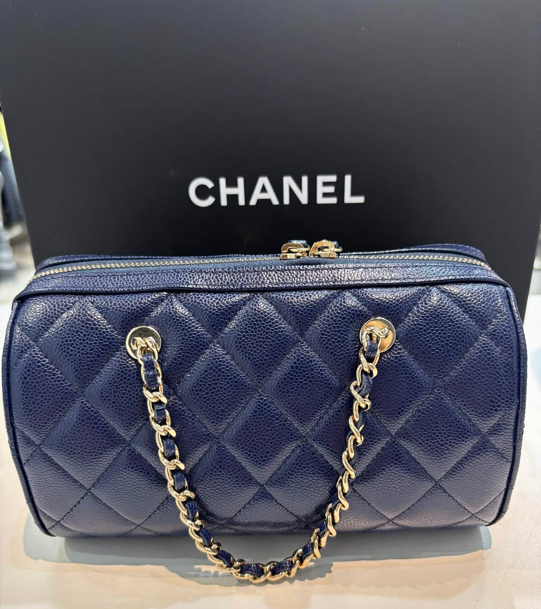 CHANEL MINI TIMELESS CLASSIC CAVIAR LEATHER BARREL BAG