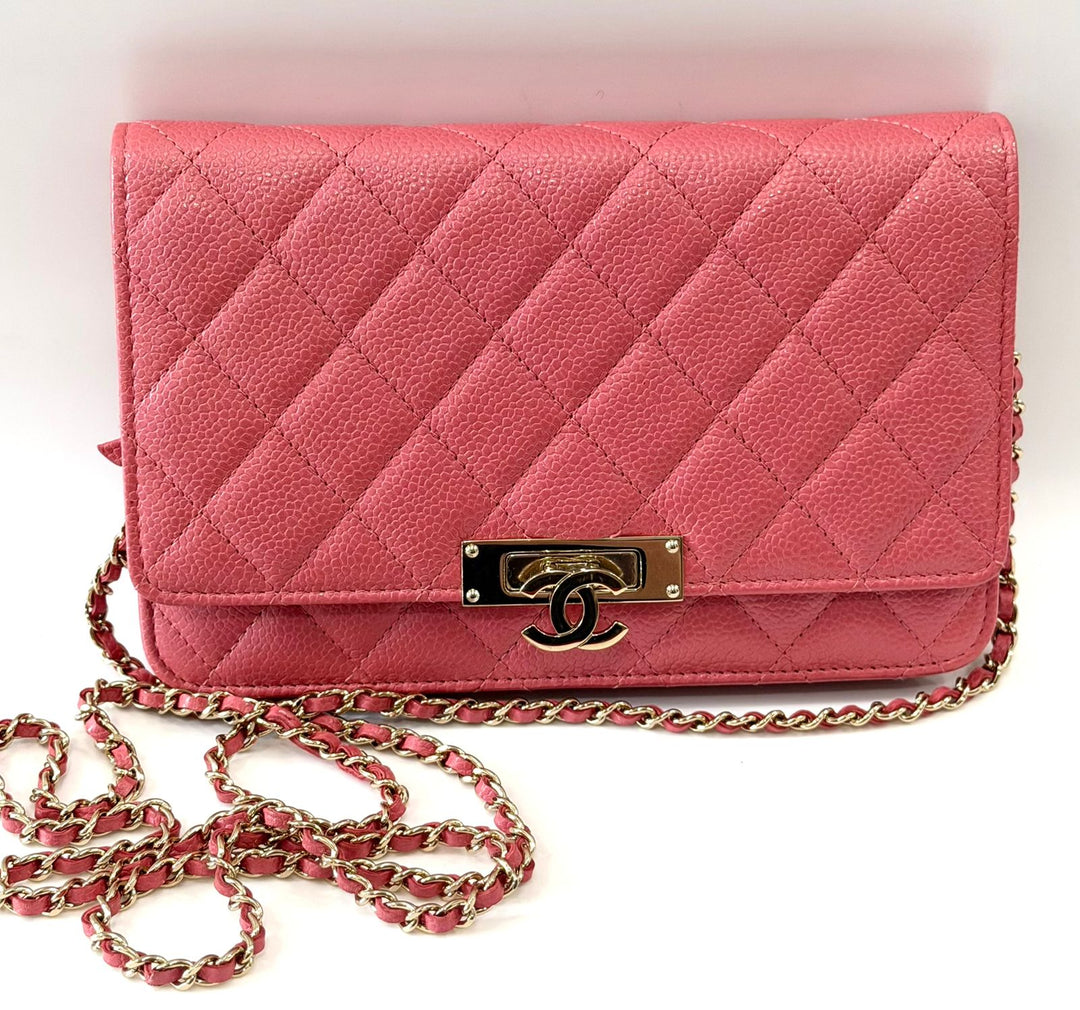 CHANEL CAVIAR QUILTED WALLET ON A CHAIN