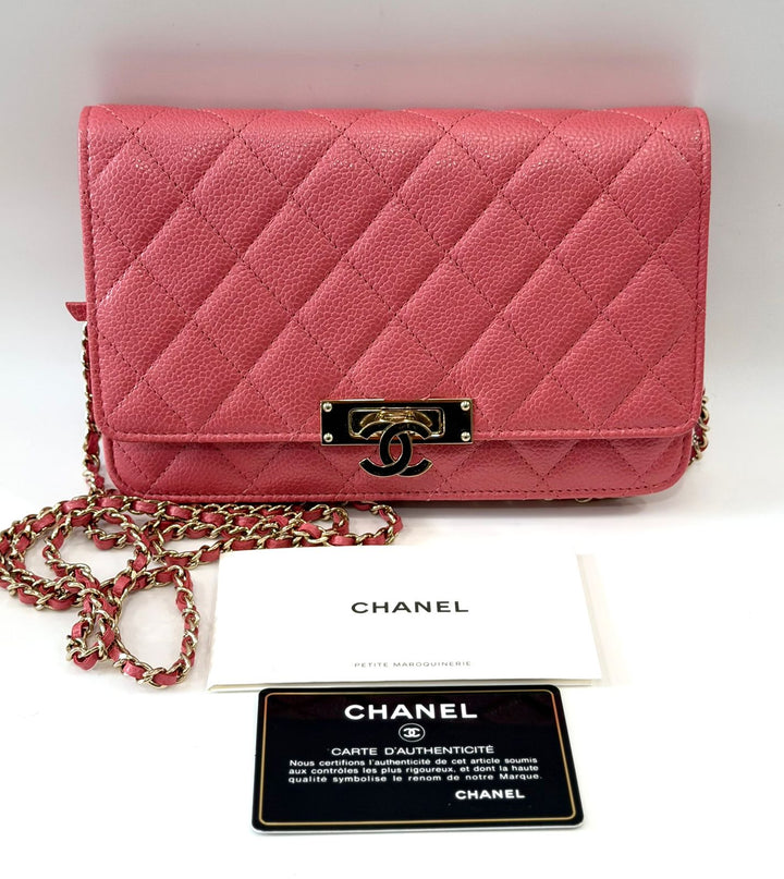 CHANEL CAVIAR QUILTED WALLET ON A CHAIN