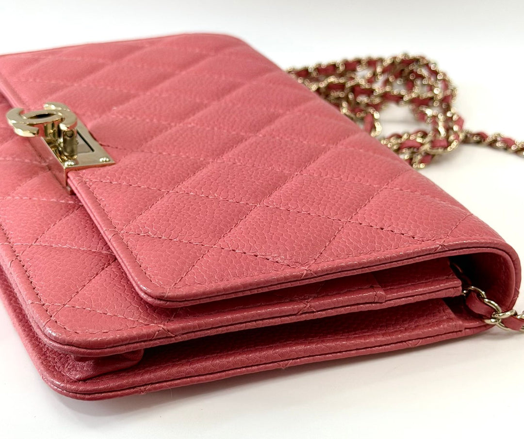 CHANEL CAVIAR QUILTED WALLET ON A CHAIN