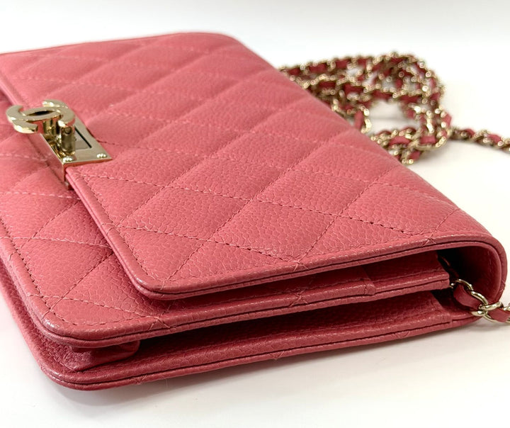 CHANEL CAVIAR QUILTED WALLET ON A CHAIN