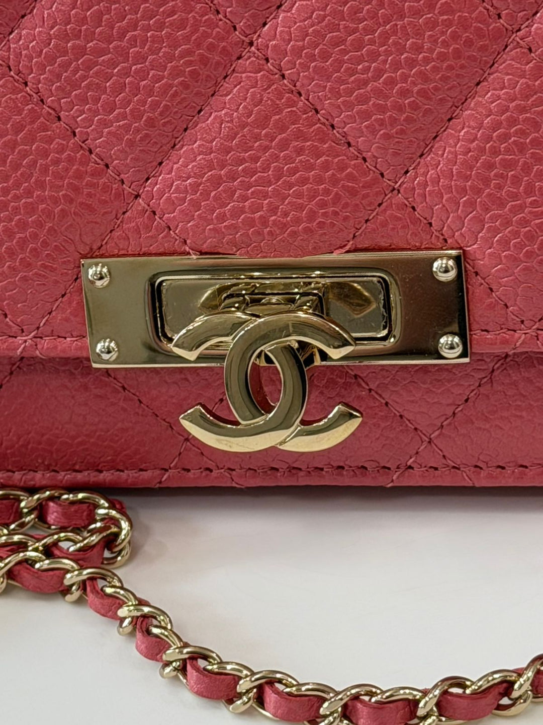 CHANEL CAVIAR QUILTED WALLET ON A CHAIN