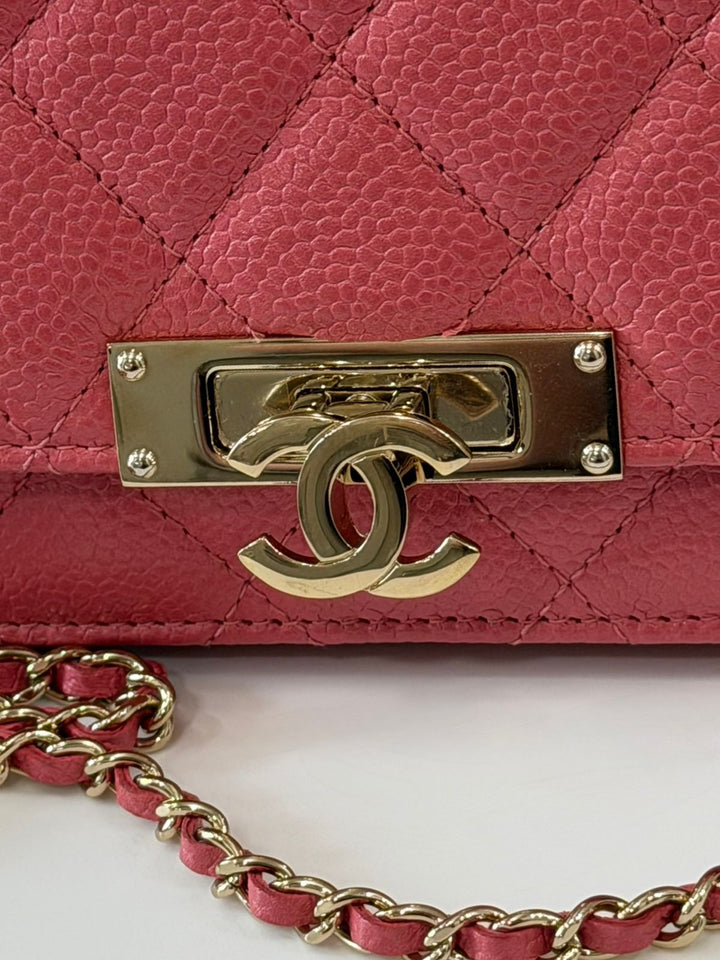 CHANEL CAVIAR QUILTED WALLET ON A CHAIN