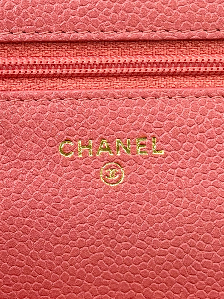 CHANEL CAVIAR QUILTED WALLET ON A CHAIN