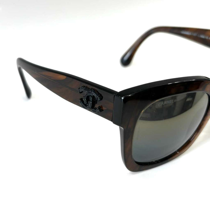 CHANEL CC 5357 ACETATE SUNGLASSES IN HAVANA