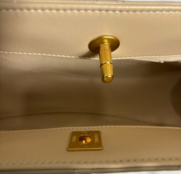 CHANEL CC GHW 25 PEARL HANDLE SHOPPING BAG
