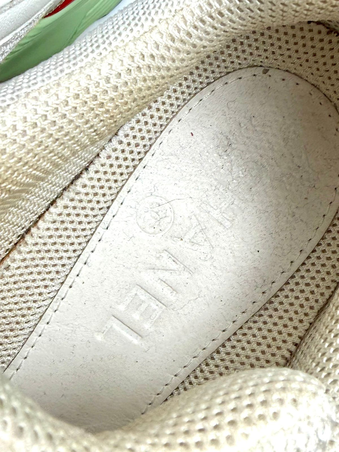 CHANEL CC MESH CALFSKIN LEATHER SNEAKERS