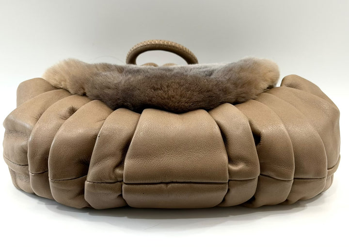 CHANEL CC RABBIT FUR FLAP BAG