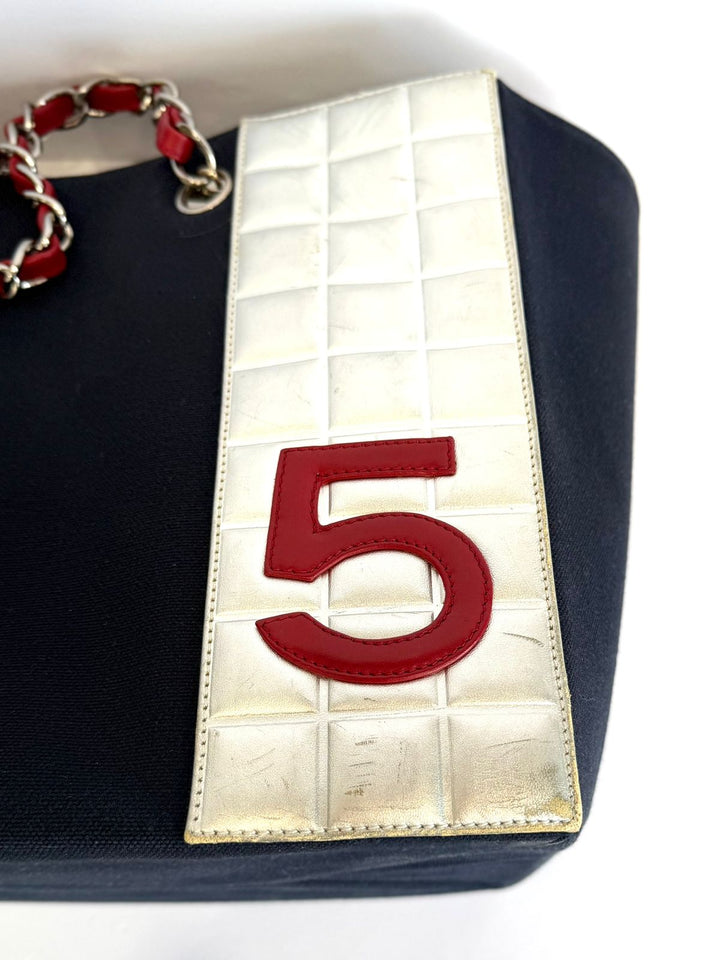 CHANEL N°5 CHOCO BAR CHAIN SHOPPER TOTE BAG