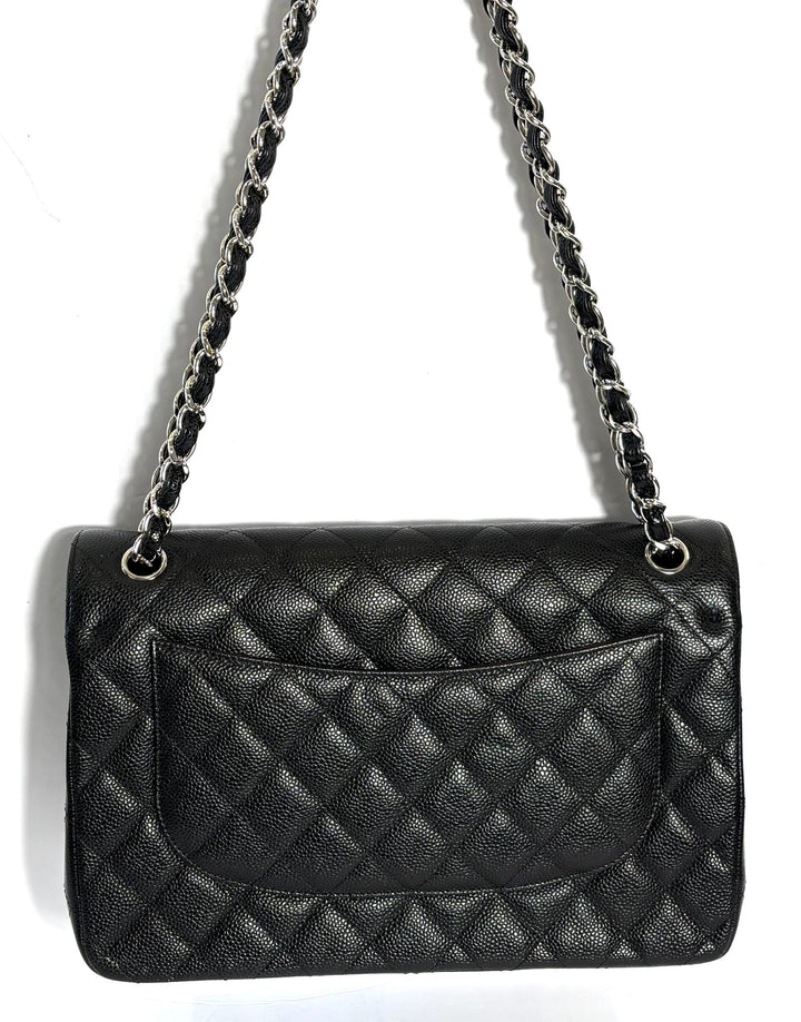 CHANEL CLASSIC CAVIAR QUILTED JUMBO DOUBLE FLAP BAG