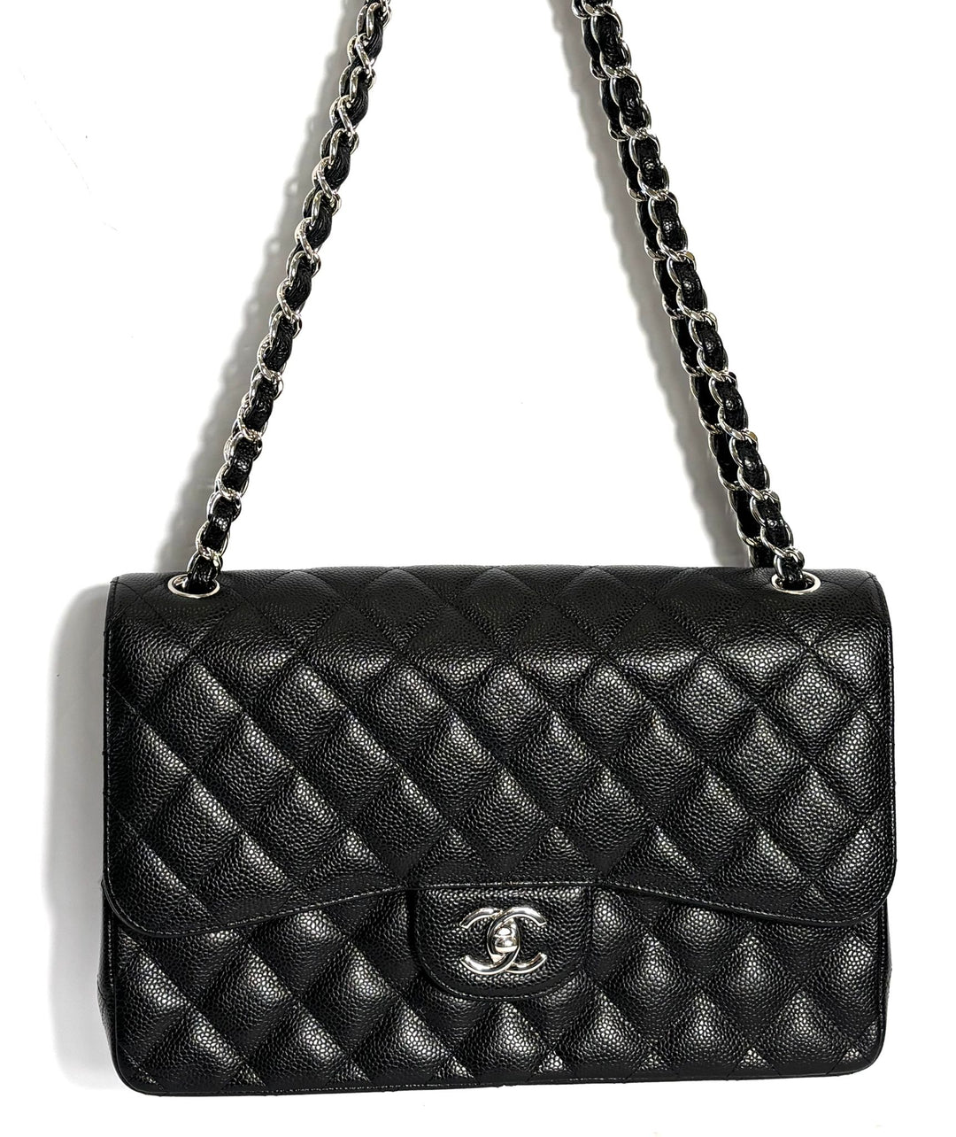CHANEL CLASSIC CAVIAR QUILTED JUMBO DOUBLE FLAP BAG