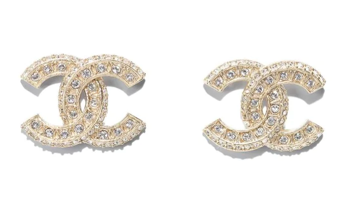 CHANEL TIMELESS CC STRASS RESIN CRYSTAL EARRINGS