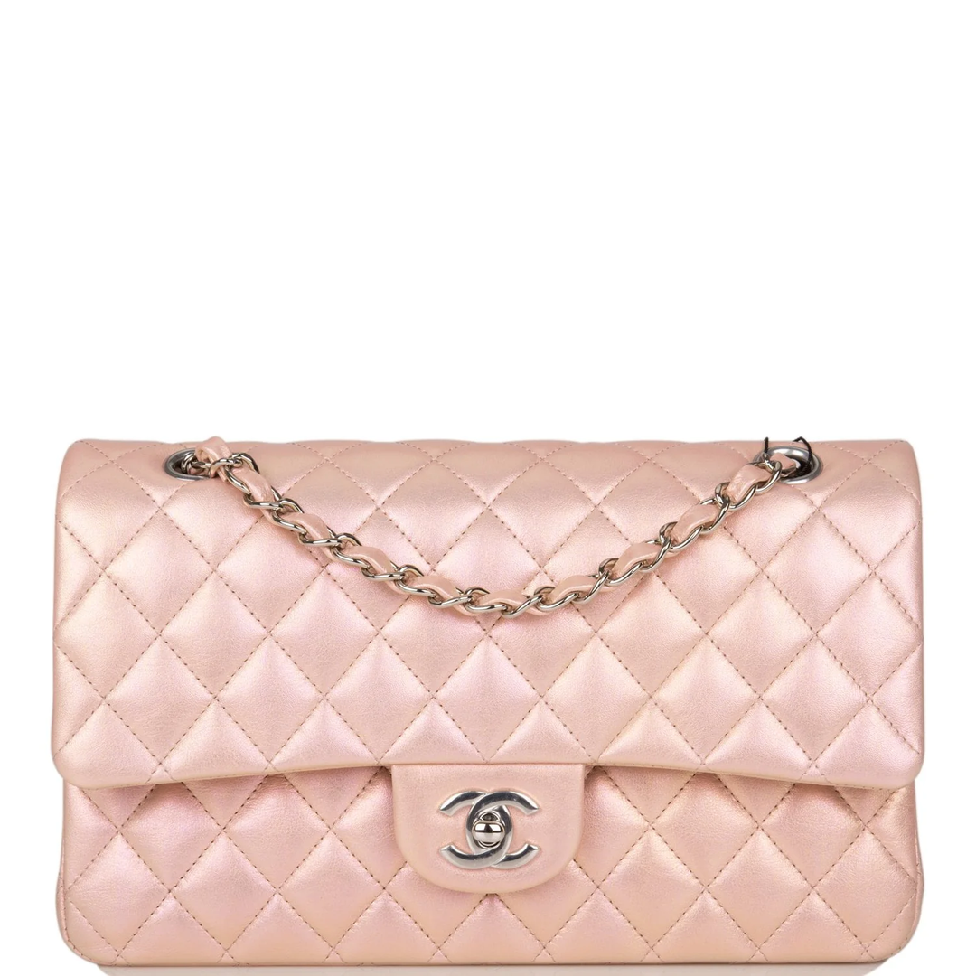 CHANEL CLASSIC METALLIC IRIDESCENT LAMBSKIN MEDIUM DOUBLE FLAP BAG