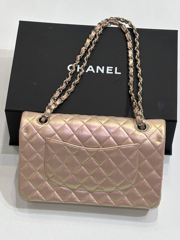 CHANEL CLASSIC METALLIC IRIDESCENT LAMBSKIN MEDIUM DOUBLE FLAP BAG