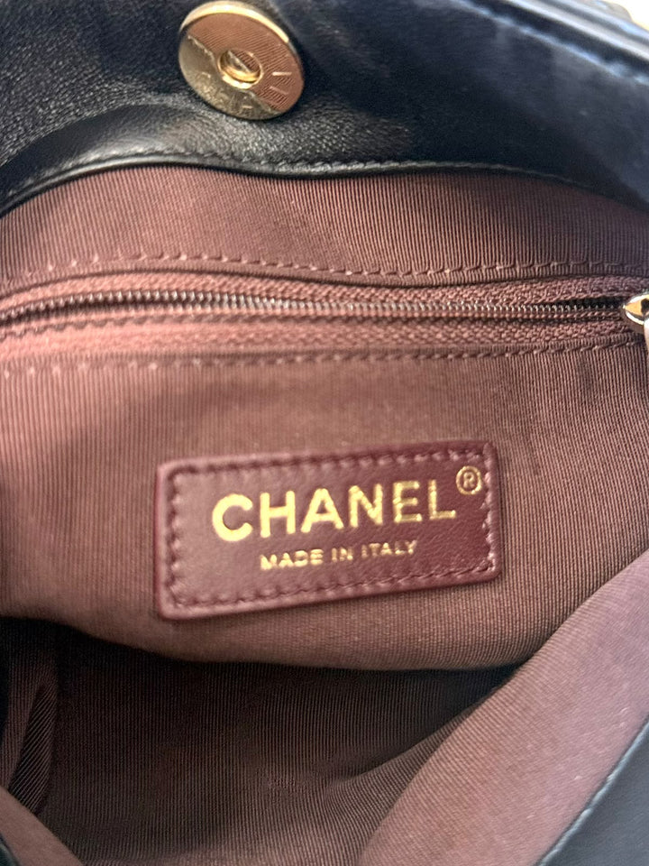 CHANEL CC FRAME CHAIN CAGE LAMBSKIN LEATHER TOTE BAG