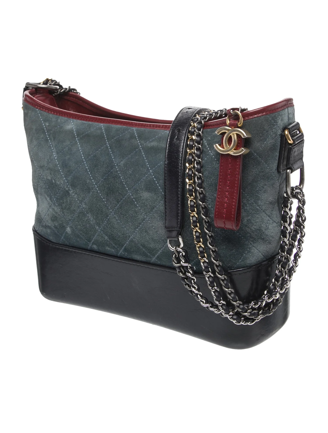 CHANEL SUEDE QUILTED LAMBSKIN LEATHER GABRIELLE SHOULDER BAG