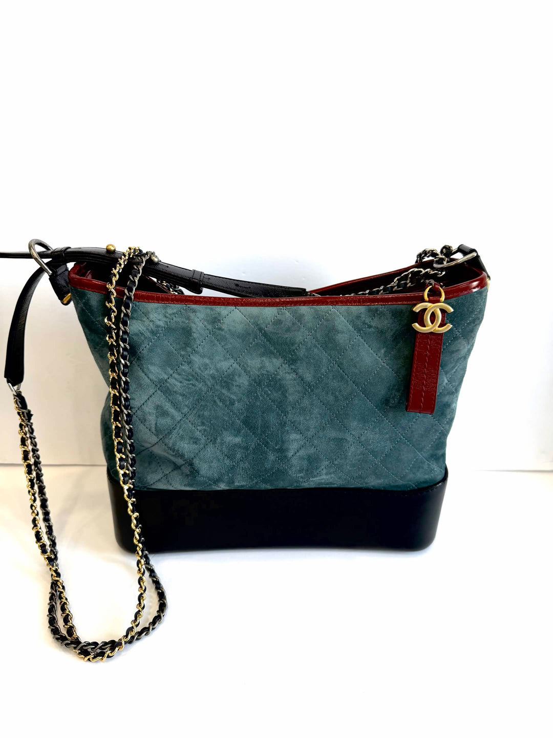 CHANEL SUEDE QUILTED LAMBSKIN LEATHER GABRIELLE SHOULDER BAG
